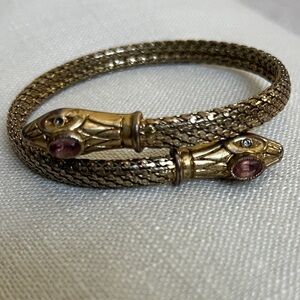 Stella & Dot *Retired* Gold Snake Bracelet with Amethyst Accents